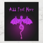 ピンクのヘビ竜 ワインラベル (シングルラベル)