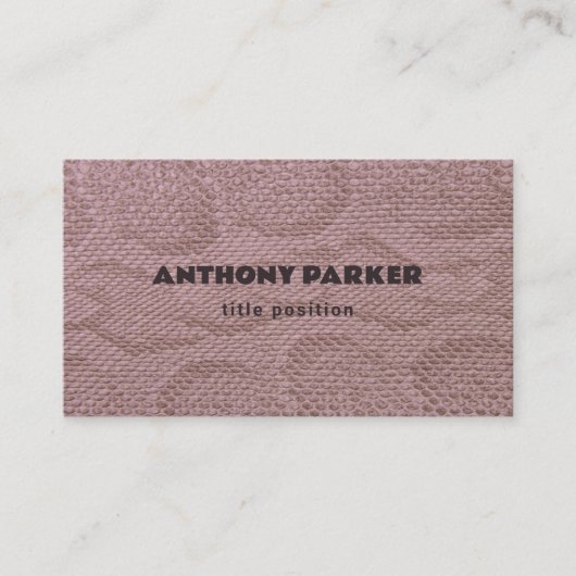 ピンクのヘビ革 名刺 (正面)