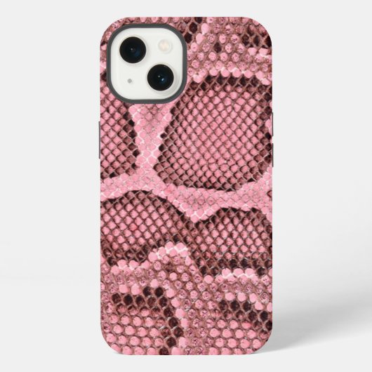 ピンクのヘビ革 iPhoneケース (裏面)