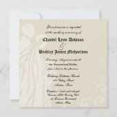 ピンクのヘリンボーンが一度結婚式に招待 招待状 (裏面)