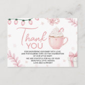 ピンクのベイビーシャワーのお礼のカード エンクロージャーカード (正面)