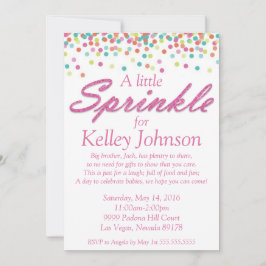 ピンクのベイビースプリンクルシャワー招待状 招待状