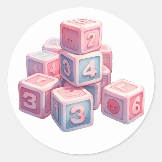 ピンクのベイビー ブリックス ステッカー (正面)