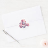ピンクのベイビー ブリックス ステッカー (封筒)