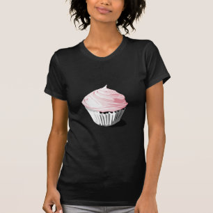ピンクのベクトルカップケーキのテンプレートプロダクト Tシャツ