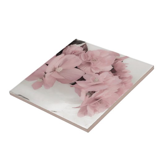 ピンクのベゴニア タイル (側面)