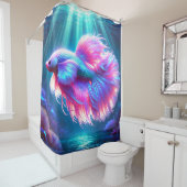 ピンクのベッタ シャワーカーテン (インサイチュ)