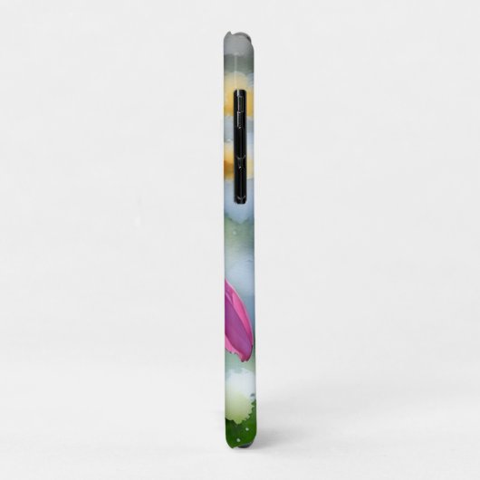 ピンクのベニバナのワイルドフラワーアートフォンケース Case-Mate iPhoneケース (裏面/左)