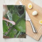 ピンクのベニヘラサギのエキゾチックな鳥の台所 キッチンタオル