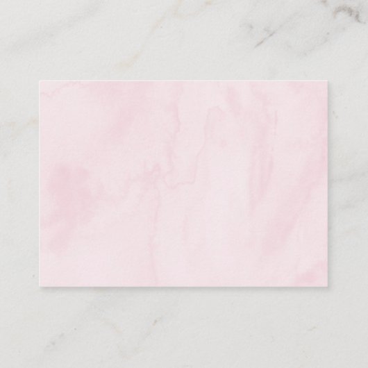 ピンクのベビーがコーヒーおむつラッフルを醸造している エンクロージャーカード (裏面)