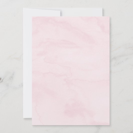 ピンクのベビーがコーヒーの赤ちゃんシャワーを醸造している 招待状 (裏面)