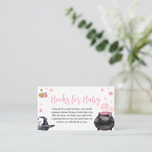 ピンクのベビーが可愛いハロウィーンの本をベビー エンクロージャーカード (スタンド正面)