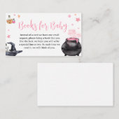 ピンクのベビーが可愛いハロウィーンの本をベビー エンクロージャーカード (正面/裏面)