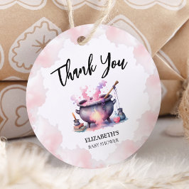 ピンクのベビーが赤ちゃんシャワーを醸造ありがとう フェイバータグ