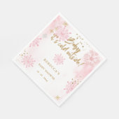 ピンクのベビーその寒い外の冬の赤ちゃんシャワー スタンダードランチョンナプキン (角)