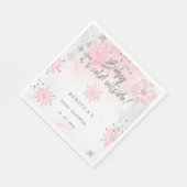 ピンクのベビーその寒い外の冬の赤ちゃんシャワー スタンダードランチョンナプキン (角)