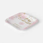 ピンクのベビーその寒い外の冬の赤ちゃんシャワー ペーパープレート (傾斜あり)