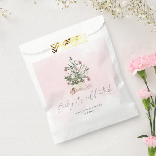 ピンクのベビーその寒い外はトリートの好意を取るバッグ フェイバーバッグ (封をした状態)