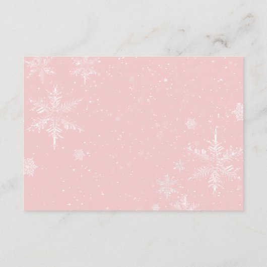 ピンクのベビーそれが冷たい外ベビーおむつラッフル エンクロージャーカード (裏面)