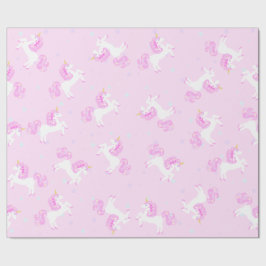 ピンクのベビーのユニコーンの包装紙 ラッピングペーパー