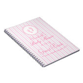 ピンクのベビーの足跡のベビーシャワーの来客名簿 ノートブック (右側)