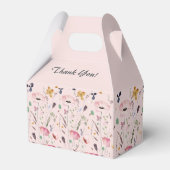 ピンクのベビーの開花ワイルドフラワーベビーシャワー フェイバーボックス (裏面サイド)