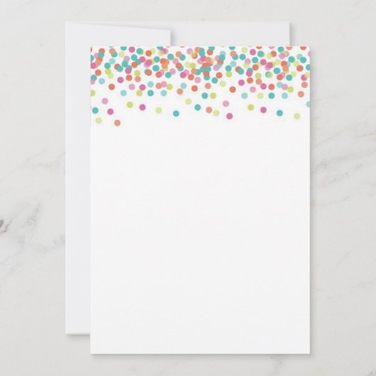 ピンクのベビーはシャワーの招待を振りかけます 招待状 (裏面)