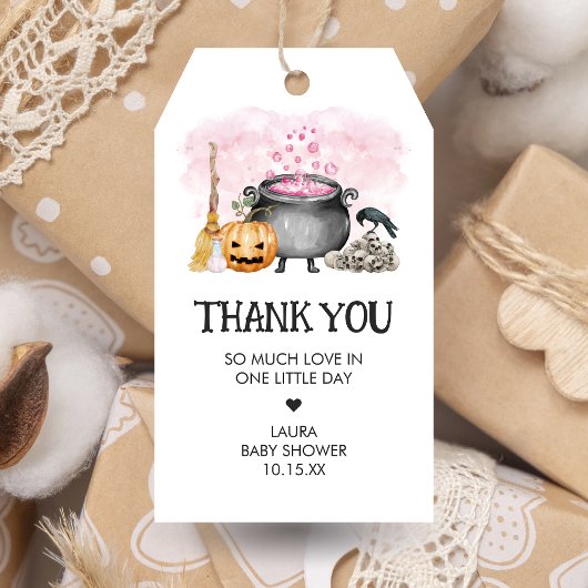 ピンクのベビーはブルーイングハロウィーンベビーメッセージカード ギフトタグ