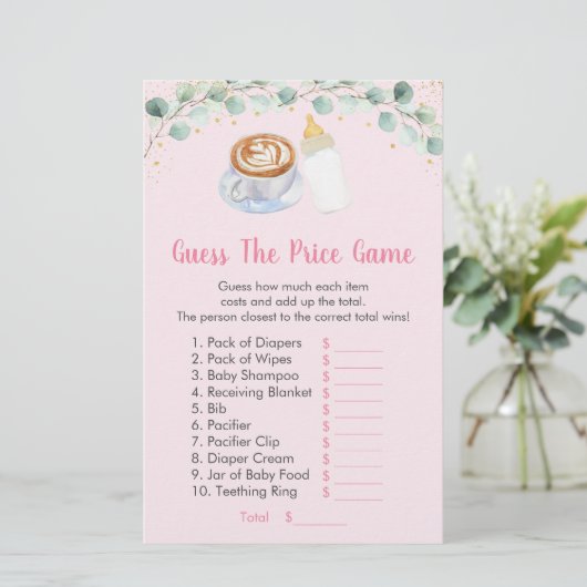 ピンクのベビーは、コーヒーを醸造している価格ゲームを推測 (スタンド正面)