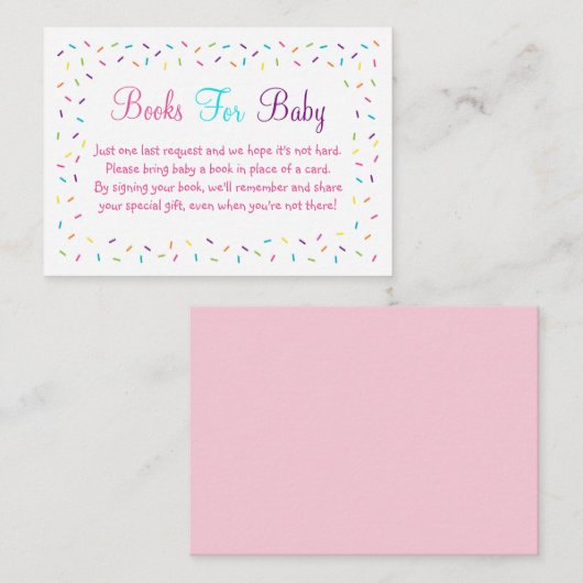 ピンクのベビーまきブックリクエストカード エンクロージャーカード (正面/裏面)