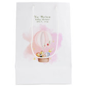 ピンクのベビーアニマルサファリ高 ミディアムペーパーバッグ (裏面)