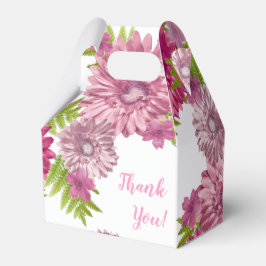 ピンクのベビーイン開花ブランチのシャワーありがとう フェイバーボックス