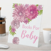 ピンクのベビーイン開花ブランチのシャワーブック 台座サイン (インサイチュ)