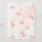 ピンクのベビーカー　ベビーシャワーの招待状 招待状 (裏面)