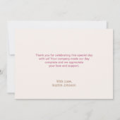 ピンクのベビーカー ベビーシャワー サンキューカード (裏面)