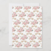 ピンクのベビーカー ベビーシャワー 招待状 (裏面)