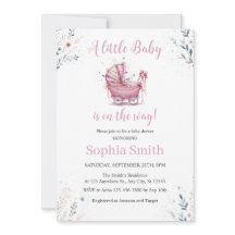 ピンクのベビーカー