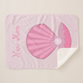 ピンクのベビーガールオイスターシェルと真珠の新しい母 シェルパブランケット (正面(横))