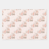 ピンクのベビーガールキャリッジと玩具 ラッピングペーパーシート (正面2)