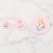 ピンクのベビーガールシャワー コンフェッティ (正面)