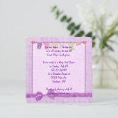 ピンクのベビーガールシャワー 招待状 (スタンド正面)