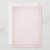 ピンクのベビーガールゾウとバルーンウォーターの色オン 招待状 (裏面)