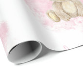 ピンクのベビーガールベビーベイビーシャワー ラッピングペーパー (ロールコーナー)