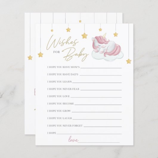 ピンクのベビーガールユニコーンベビー (正面/裏面)