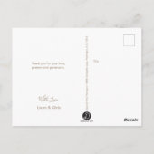 ピンクのベビーガール写真バプテスマありがとう ポストカード (裏面)