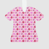 ピンクのベビーガール蝶と花カスタムの オーナメント (裏面)