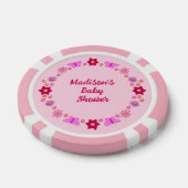 ピンクのベビーガール蝶と花ベビーシャワー ポーカーチップ (シングル)