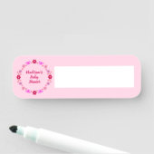 ピンクのベビーガール蝶と花ベビーシャワー 名札 (インサイチュ)