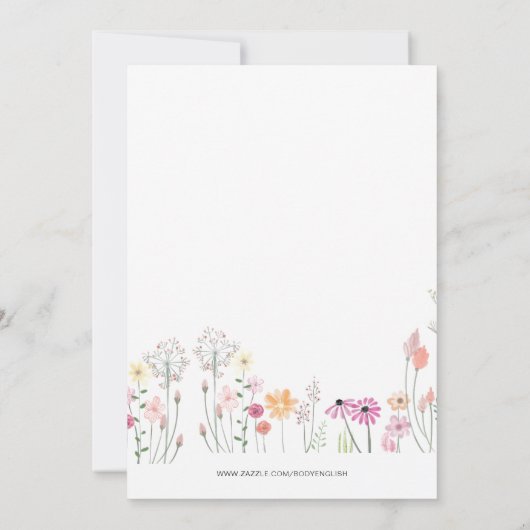 ピンクのベビーガール赤ちゃんシャワーBy Mail 招待状 (裏面)