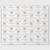 ピンクのベビーキャリッジパーソナライズされたベビーシャワー ラッピングペーパー (フラット)